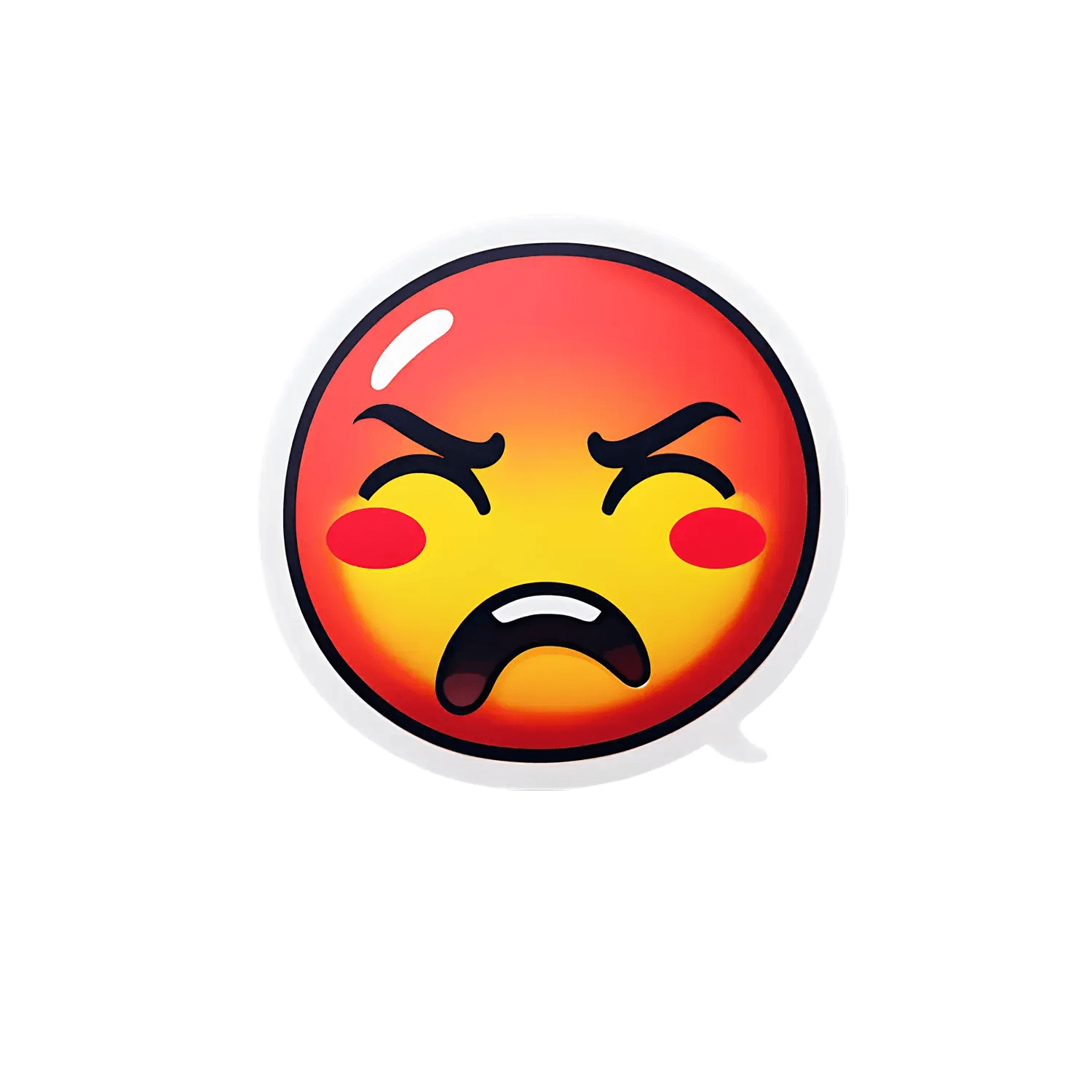 Angry Emoji Sticker - Vivid Expression - Heat Press Transfer