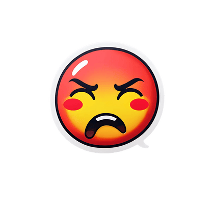 Angry Emoji Sticker - Vivid Expression - Heat Press Transfer