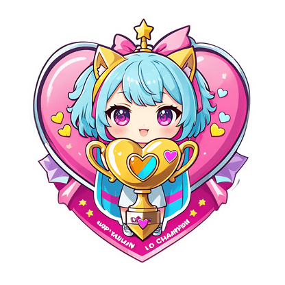 Anime Heart Champion - Cute UV Sticker - Heat Press Transfer