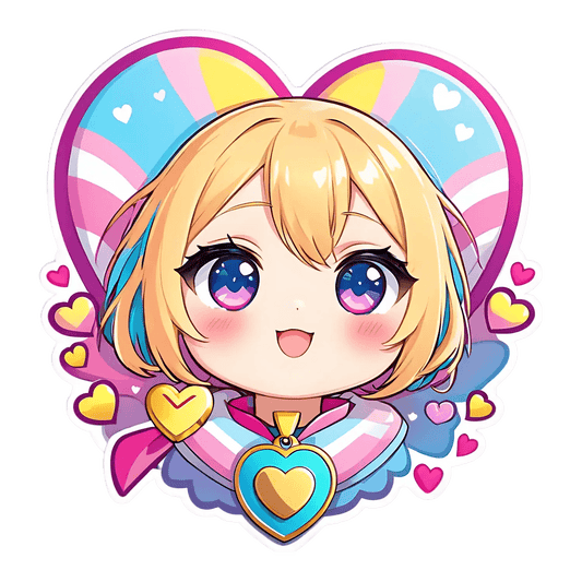 Anime Heart Girl - UV DTF Sticker - Heat Press Transfer
