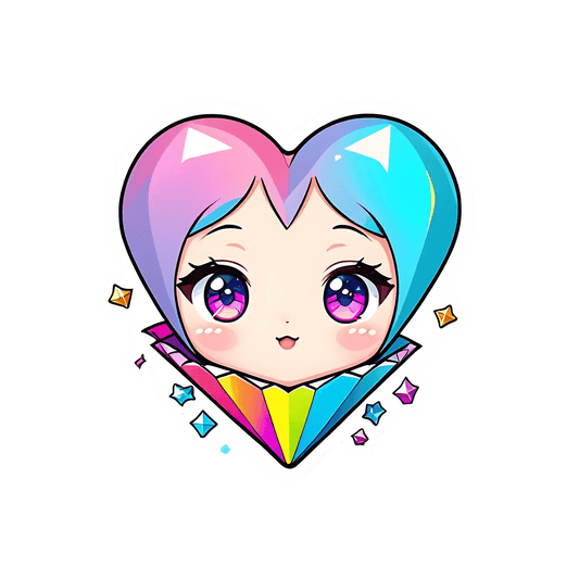 Anime Heart Sticker - Vibrant and Cute - Heat Press Transfer