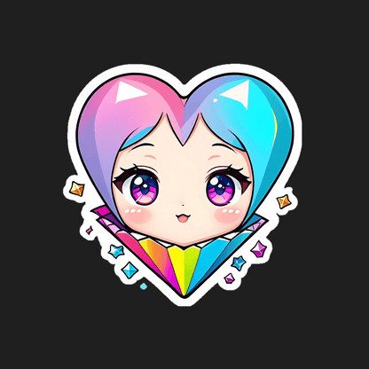 Anime Heart Sticker - Vibrant and Cute - Heat Press Transfer