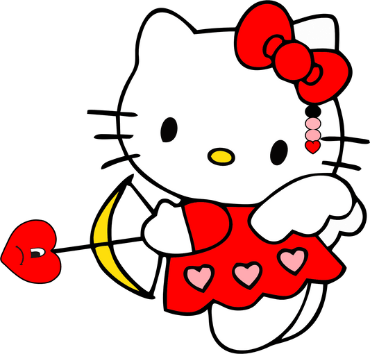 Aphrodite Hello Kitty Valentine's Day Design - DTF Ready To Press - Heat Press Transfer