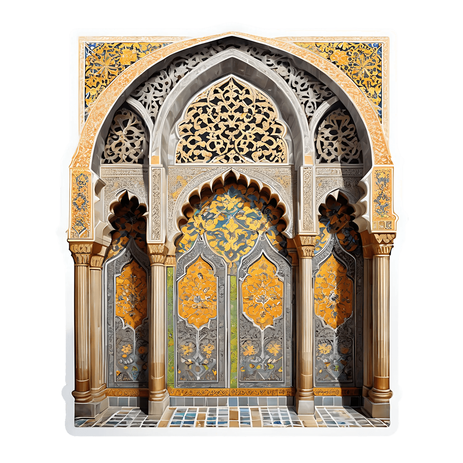 Arabic Archway - Decorative Sticker - Heat Press Transfer