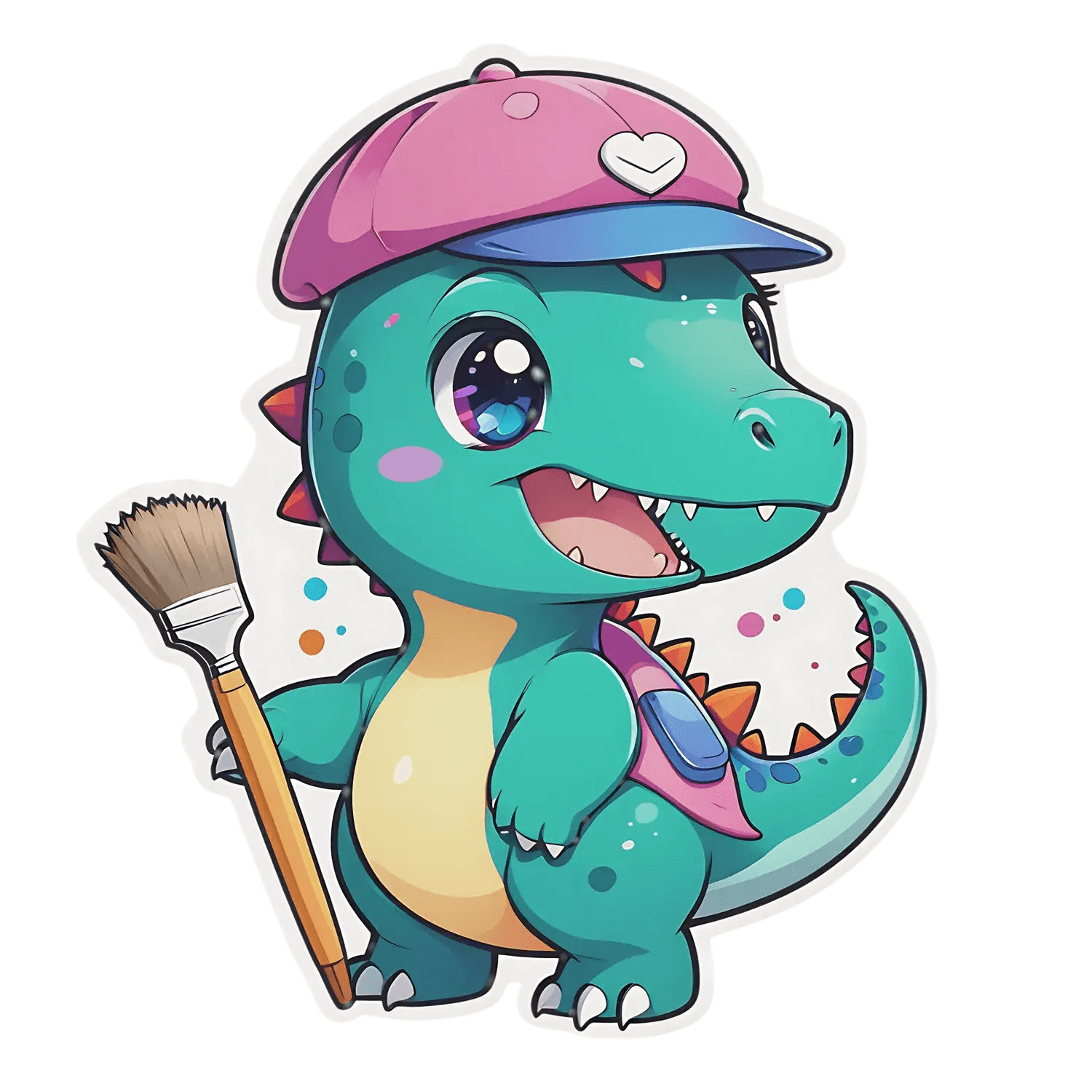 Artist Dinosaur - Sticker for Kids - Heat Press Transfer