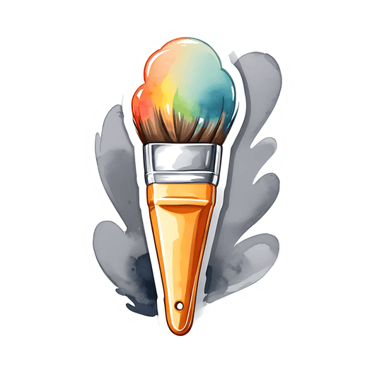 Artistic Brush - Colorful Sticker - Heat Press Transfer