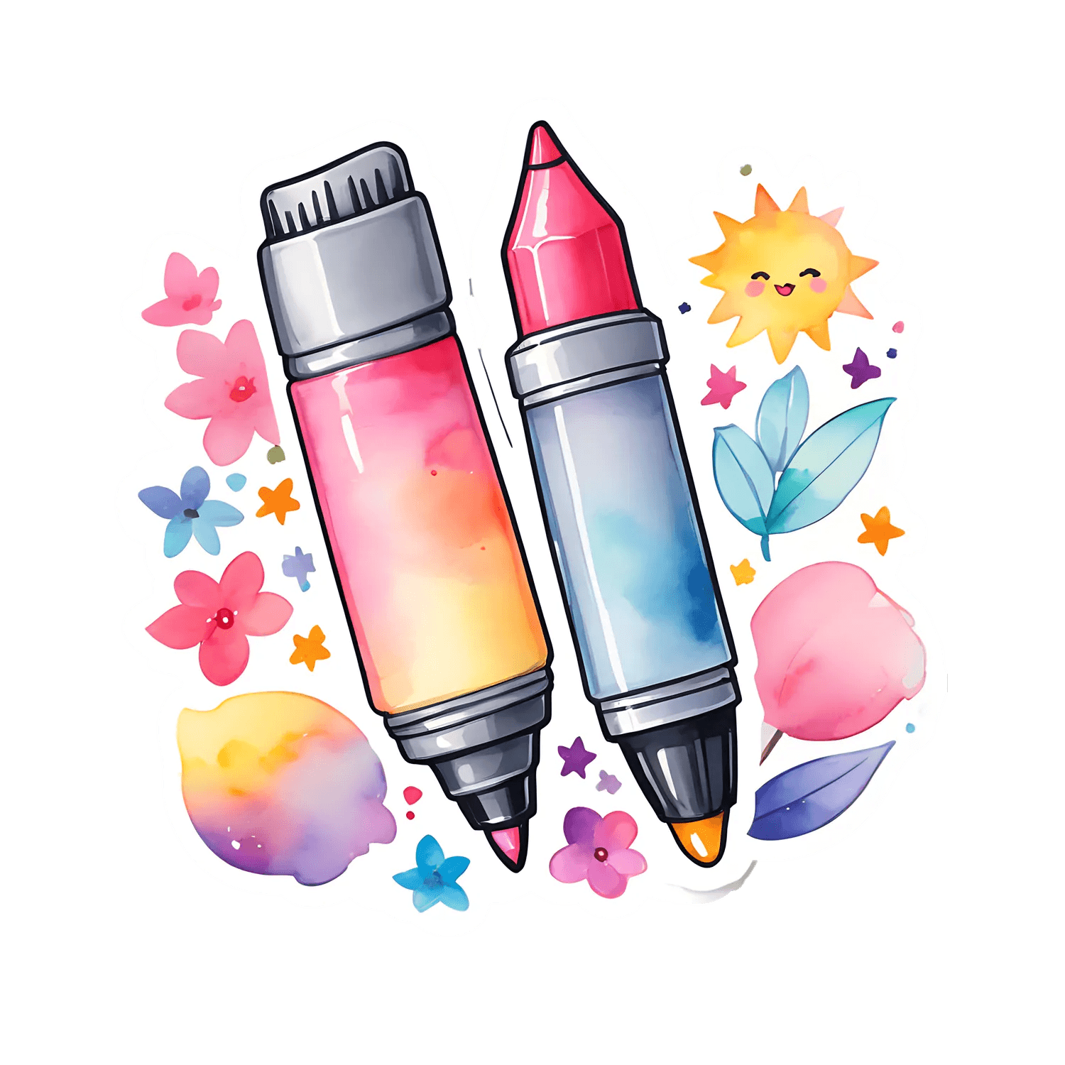 Artistic Markers - Colorful Sticker - Heat Press Transfer