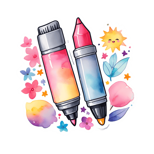 Artistic Markers - Colorful Sticker - Heat Press Transfer