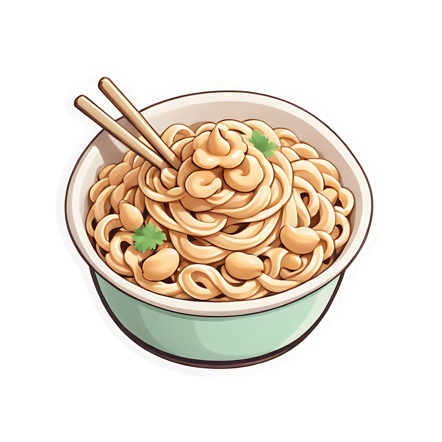 Asian Noodles Bowl - UV DTF Sticker - Heat Press Transfer
