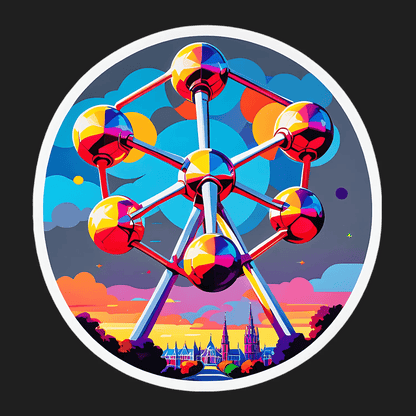 Atom Structure - Colorful Sticker - Heat Press Transfer