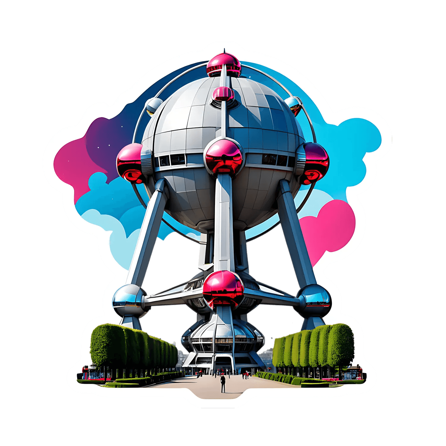 Atomium Landmark Sticker - Brussels Icon - Heat Press Transfer