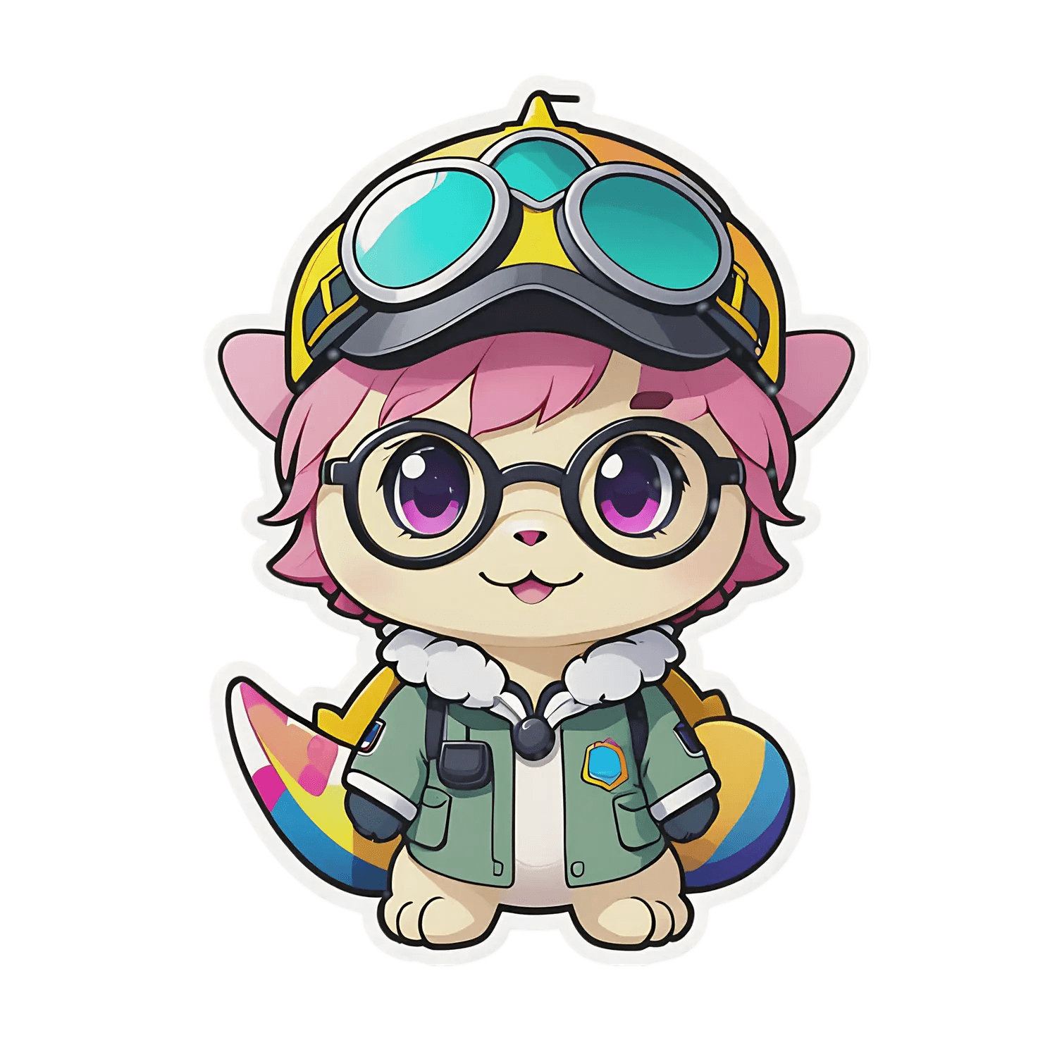 Aviator Cat - Cute Pilot Sticker - Heat Press Transfer