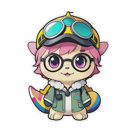 Aviator Cat - Cute Pilot Sticker - Heat Press Transfer