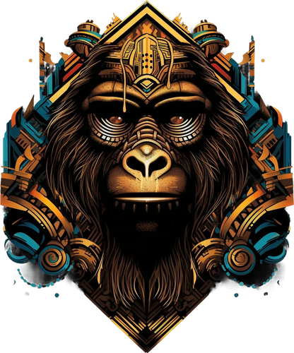 Aztec Lion Art - DTF Ready to Press - Heat Press Transfer