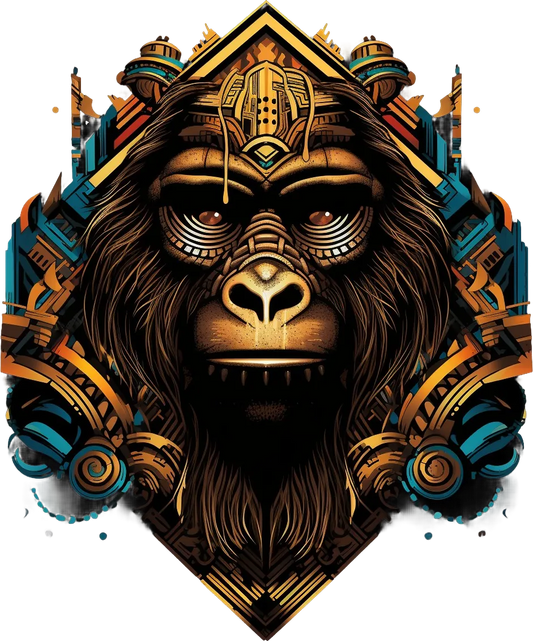 Aztec Lion Art - DTF Ready to Press - Heat Press Transfer