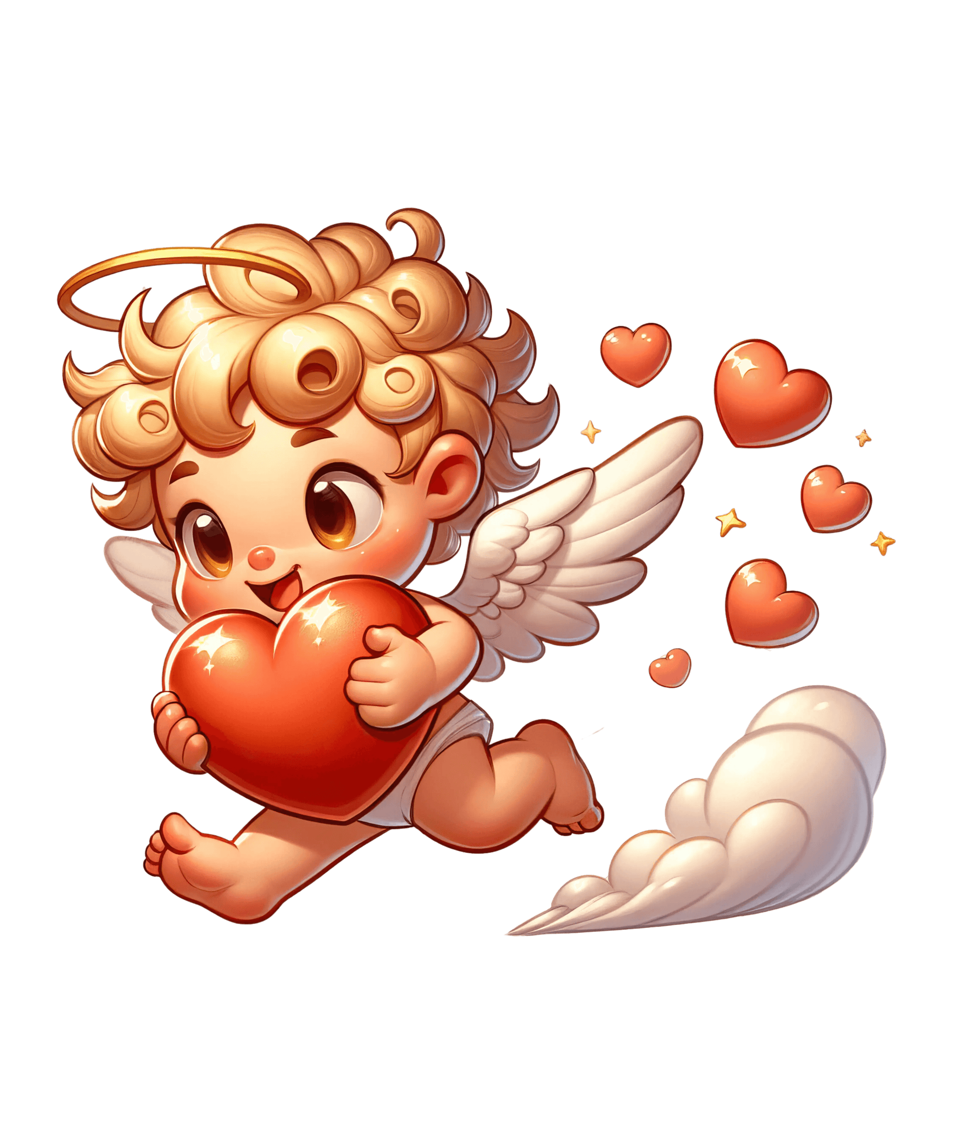 Baby Cupid Heart Design - DTF Ready To Press - Heat Press Transfer