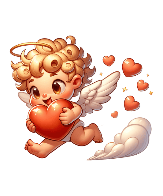 Baby Cupid Heart Design - DTF Ready To Press - Heat Press Transfer
