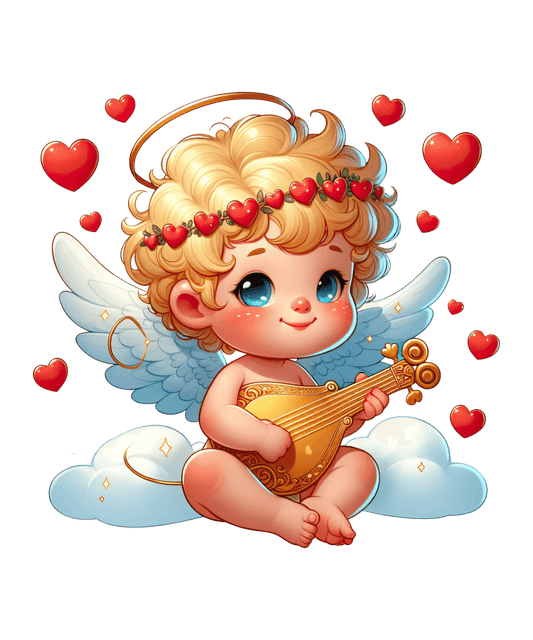 Baby Cupid Valentine's Day Love Design - DTF Ready To Press - Heat Press Transfer