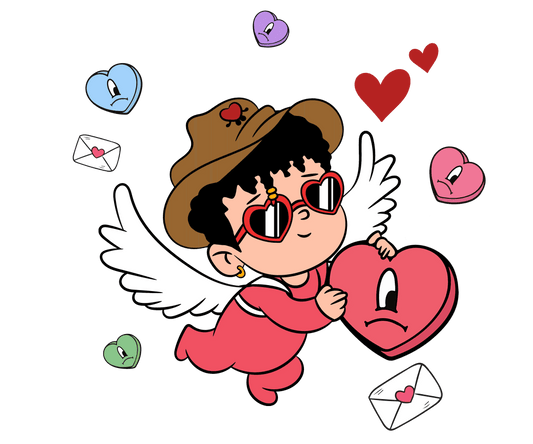Bad Bunny Baby Valentine's Day Design - DTF Ready To Press - Heat Press Transfer