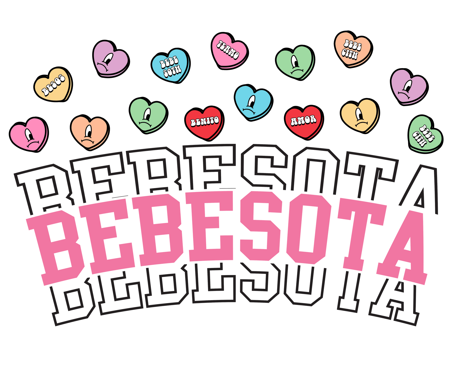 Bad Bunny Bebesota Valentine's Day Design - DTF Ready To Press - Heat Press Transfer