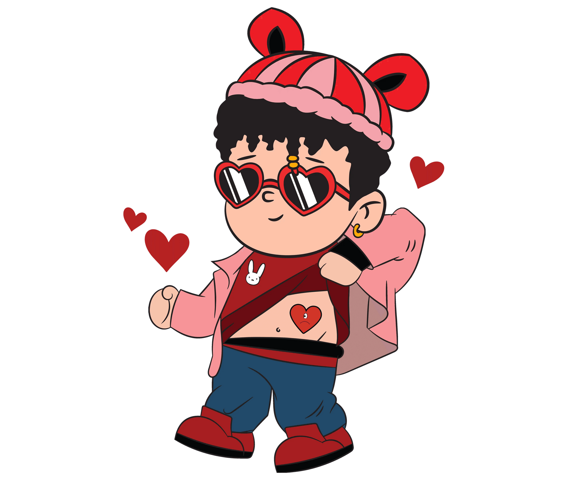 Bad Bunny My Heart For You Valentine's Day Design - DTF Ready To Press - Heat Press Transfer