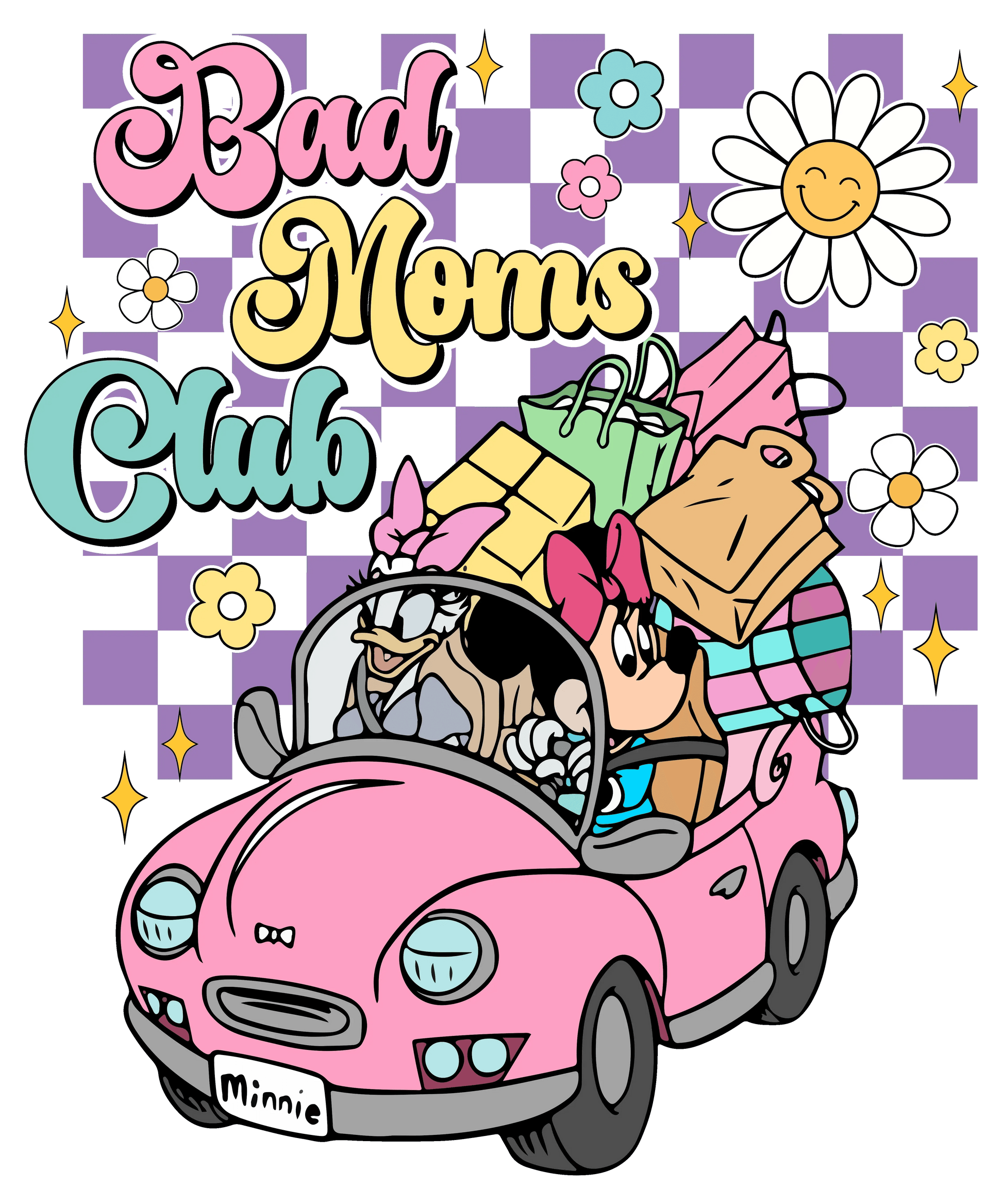 Bad Moms Club Design - DTF Ready To Press - Heat Press Transfer
