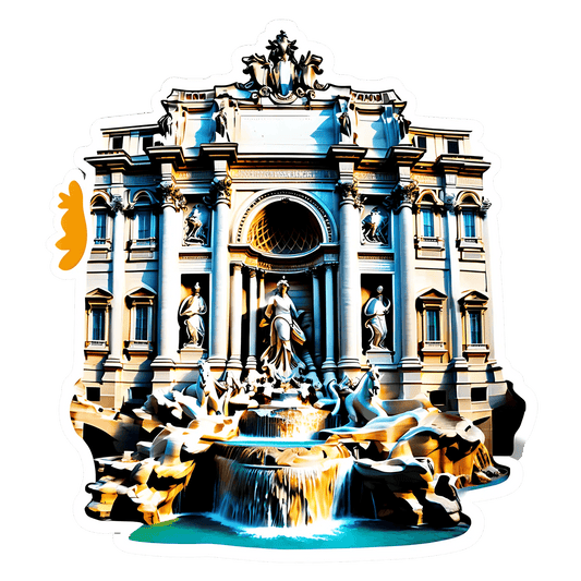 Baroque Fountain - Classic Art Sticker - Heat Press Transfer