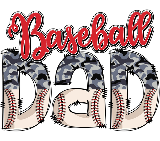 Baseball Dad Design - DTF Ready To Press - Heat Press Transfer