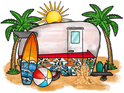 Beach Camper Fun - DTF Ready to Press - Heat Press Transfer