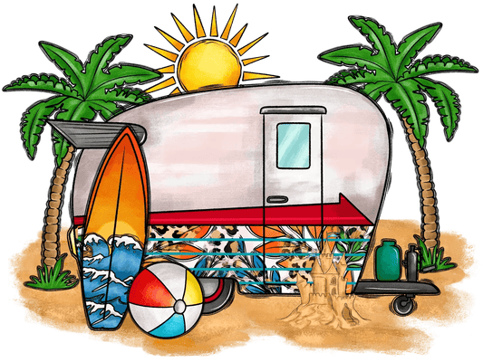 Beach Camper Fun - DTF Ready to Press - Heat Press Transfer