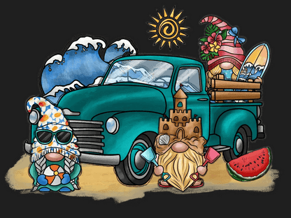 Beach Gnome Adventure - DTF Ready to Press - Heat Press Transfer