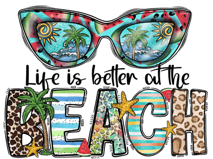Beach Party Glasses - DTF Ready to Press - Heat Press Transfer