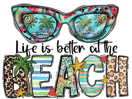Beach Party Glasses - DTF Ready to Press - Heat Press Transfer