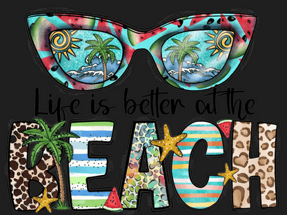 Beach Party Glasses - DTF Ready to Press - Heat Press Transfer