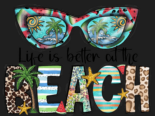 Beach Party Glasses - DTF Ready to Press - Heat Press Transfer
