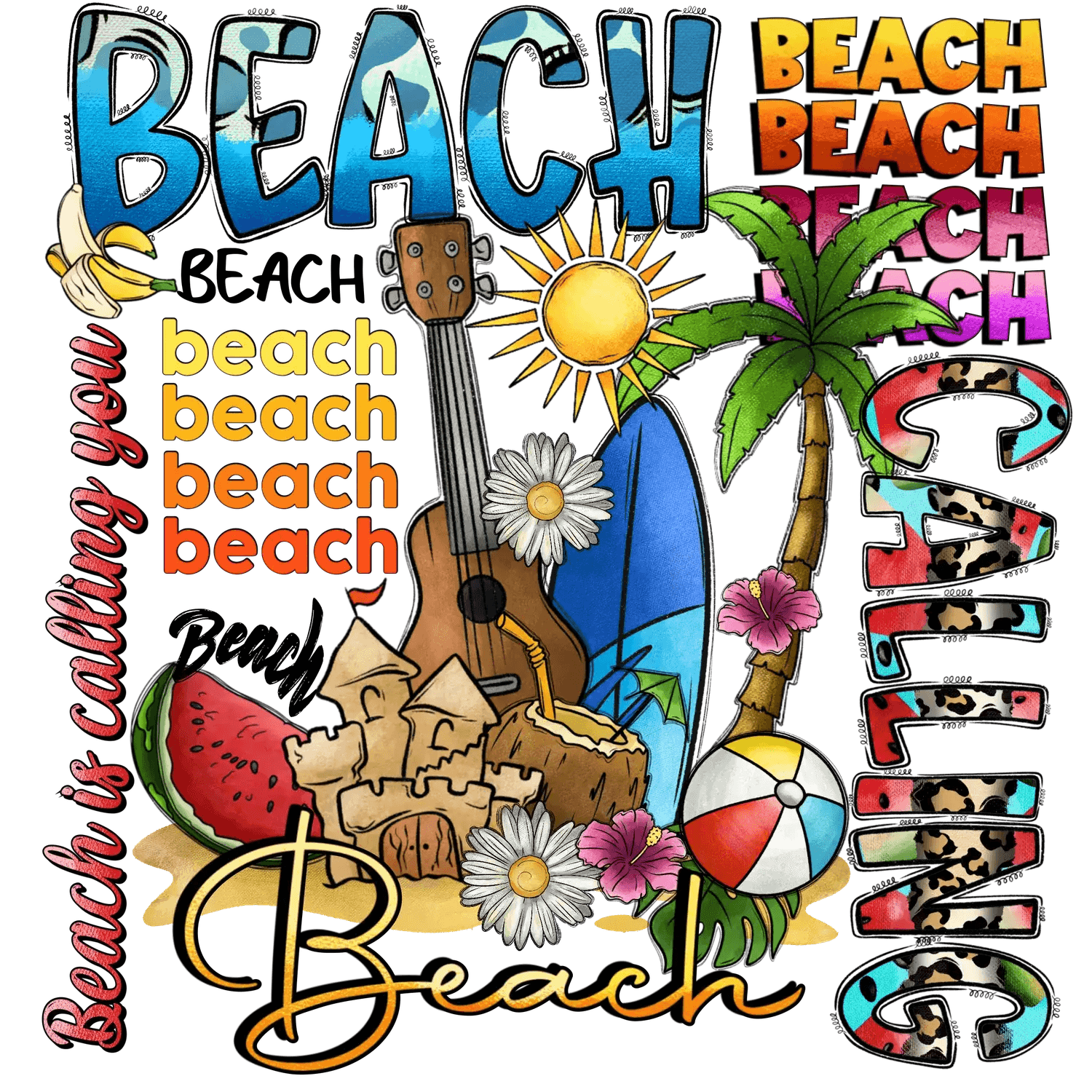 Beach Vibes DTF Ready to Press - Heat Press Transfer