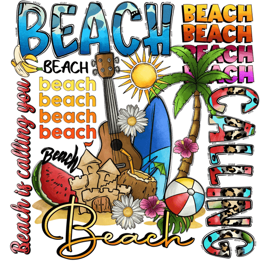 Beach Vibes DTF Ready to Press - Heat Press Transfer