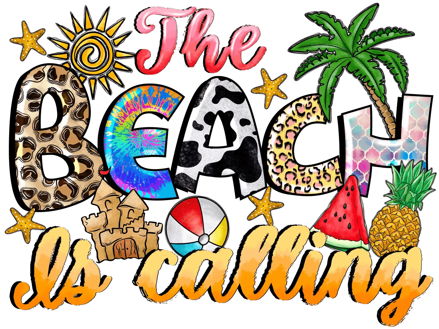 Beach Vibes - DTF Ready to Press - Heat Press Transfer