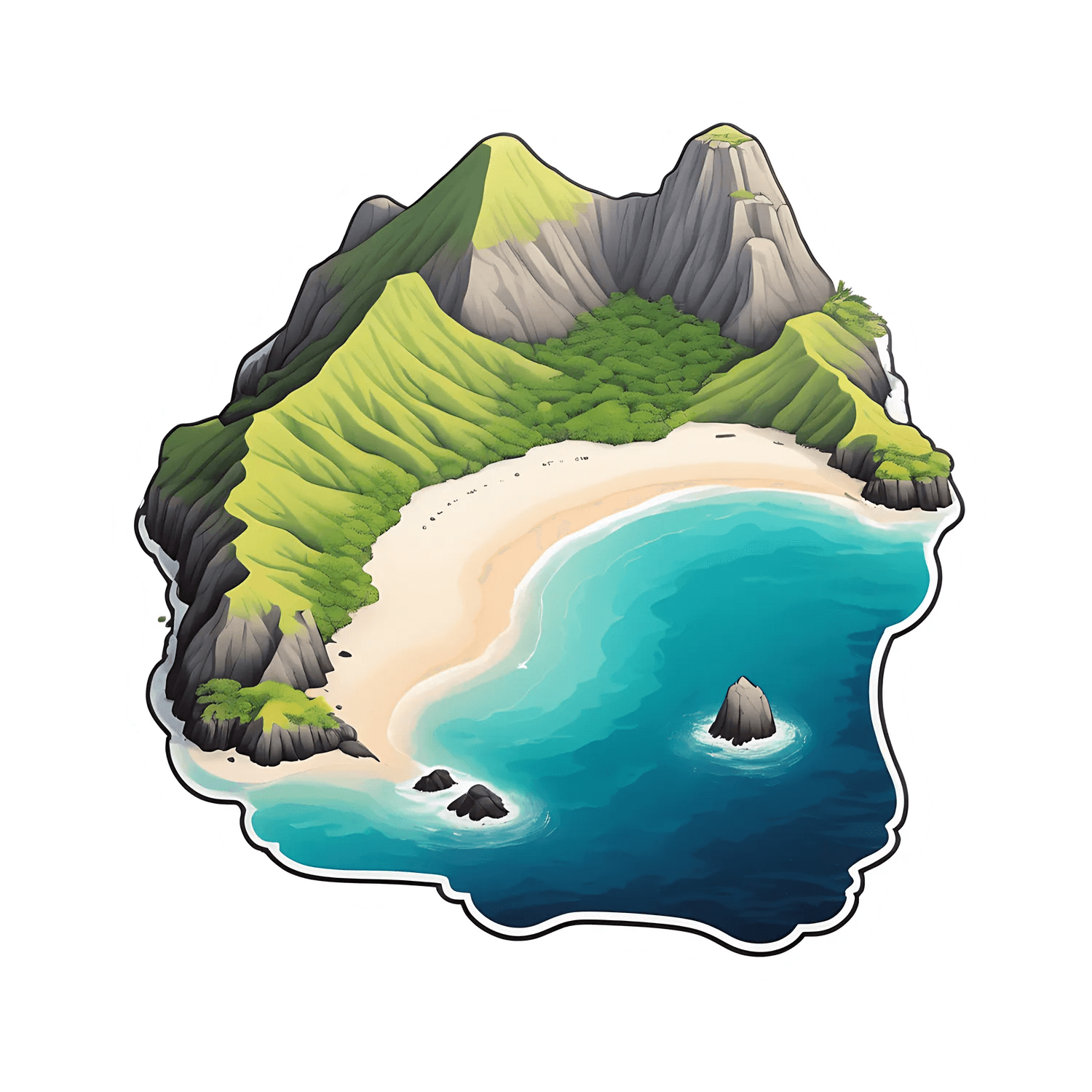 Beach Paradise Sticker - UV DTF Sticker - Heat Press Transfer