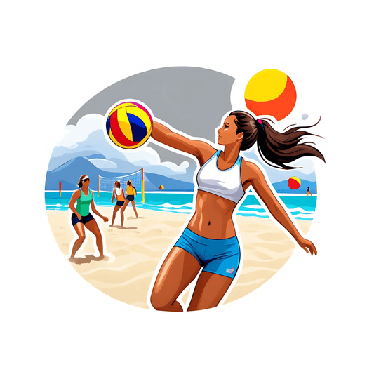 Beach Volleyball Play - Sticker - Heat Press Transfer