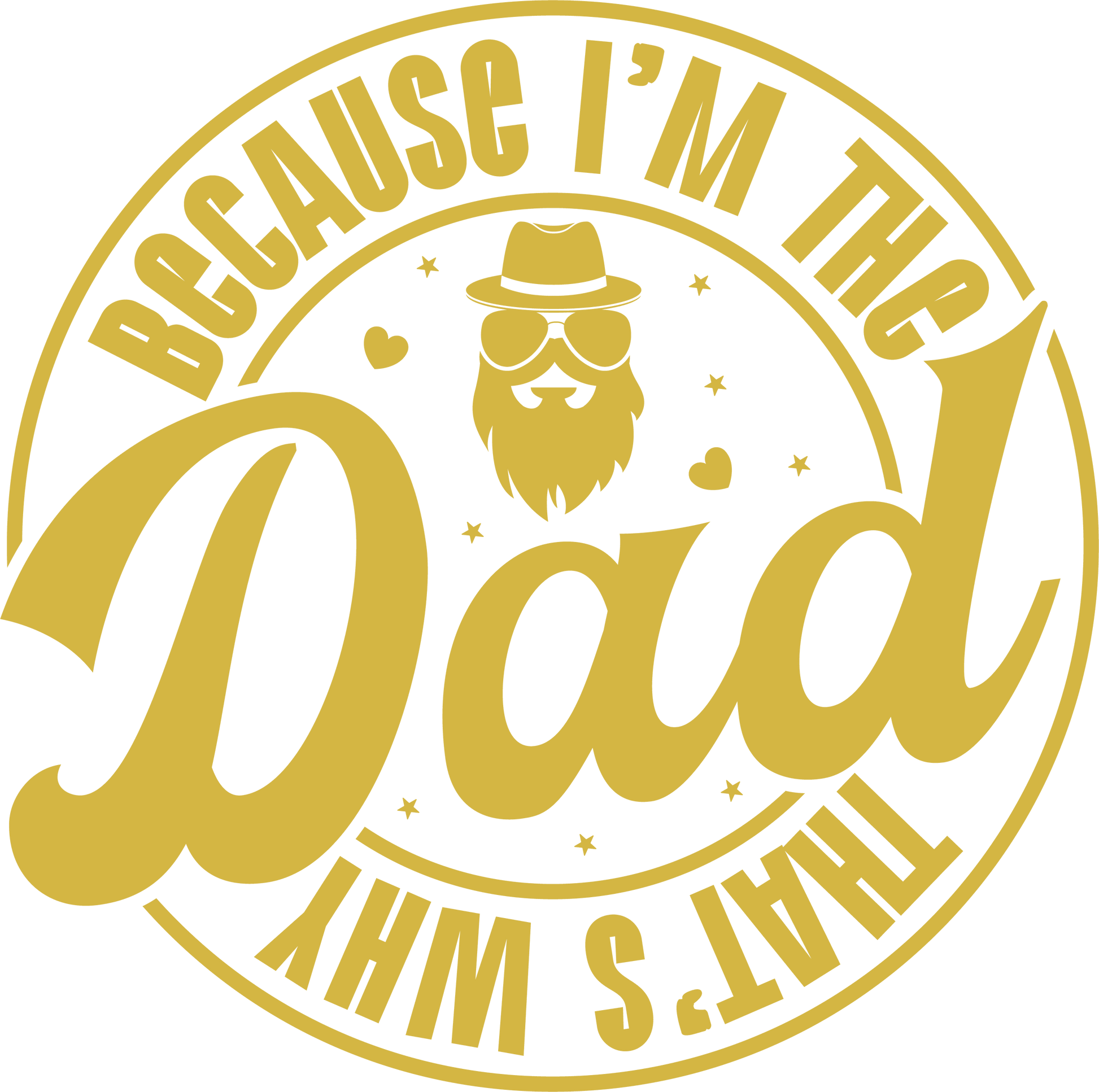 Beacuse I'm The Dad Design - DTF Ready To Press - Heat Press Transfer