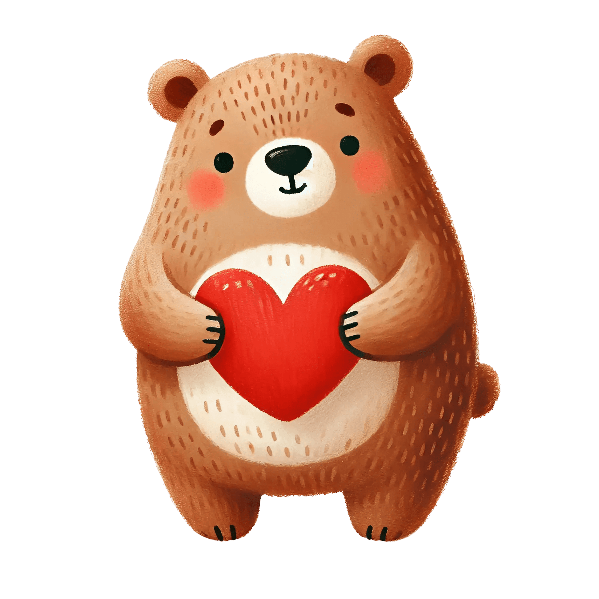Bear Holding A Big Red Heart Design | DTF Center - Heat Press Transfer
