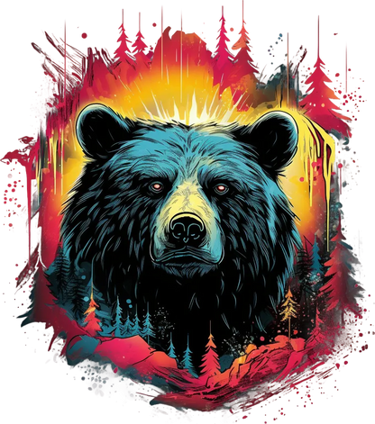 Bear Wilderness - DTF Ready to Press - Heat Press Transfer