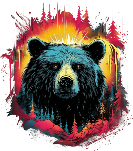 Bear Wilderness - DTF Ready to Press - Heat Press Transfer