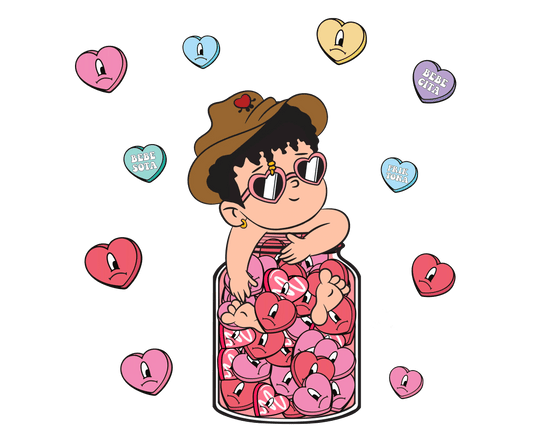 Bebesota Bebecita Friktona Bad Bunny Valentine's Day Design - DTF Ready To Press - Heat Press Transfer