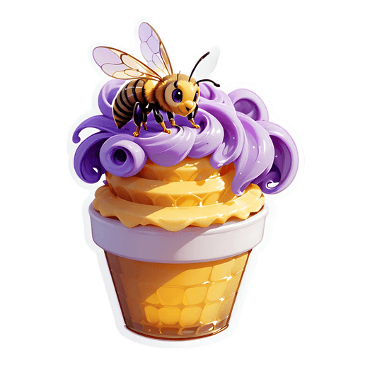 Bee Honeycomb Ice Cream - Sticker - Heat Press Transfer