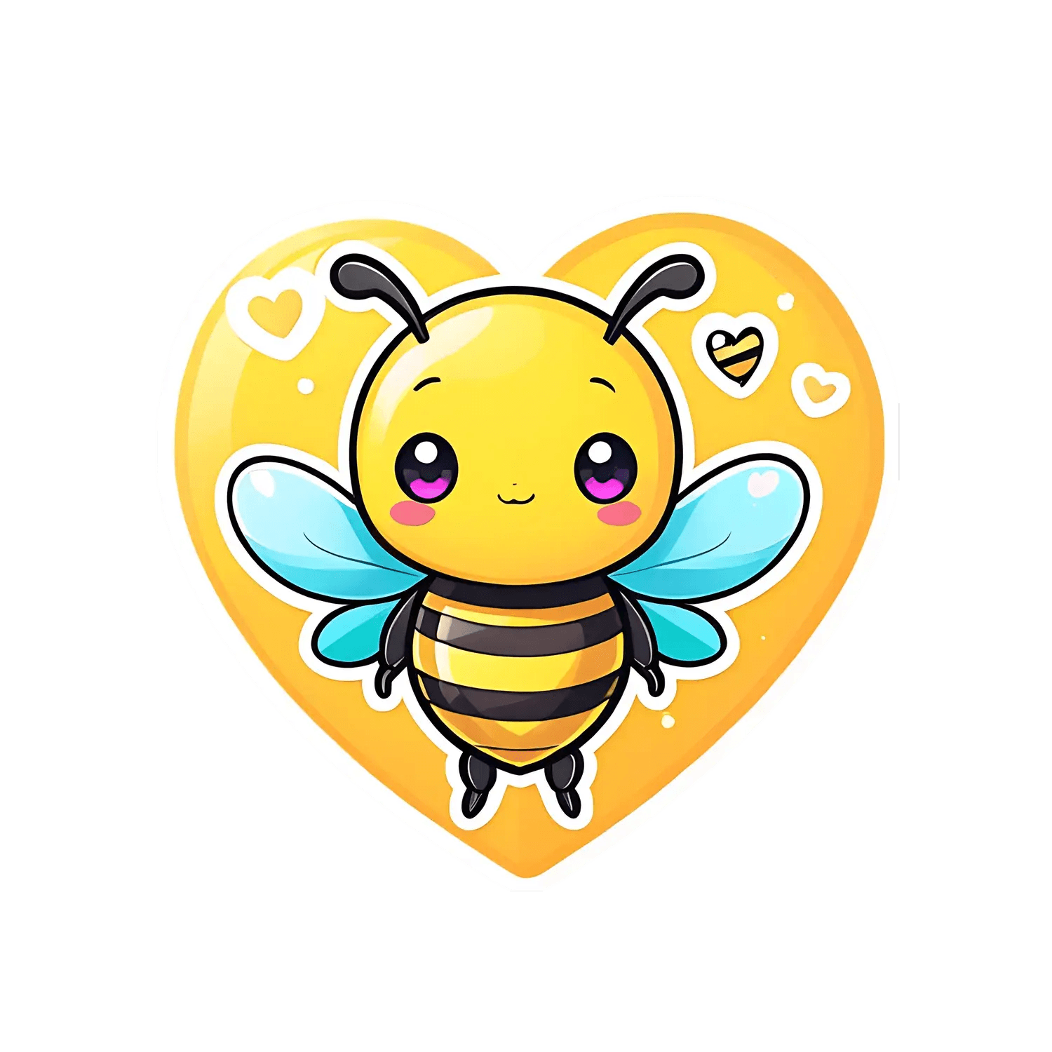 Bee Love Sticker - Cute UV Heart - Heat Press Transfer