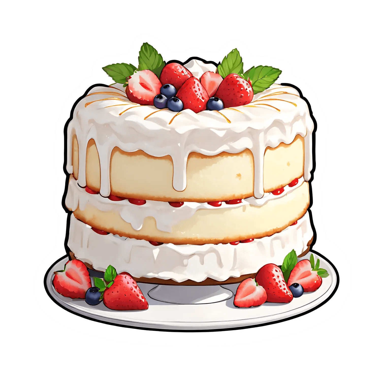 Berry Delight Cake - Sticker - Heat Press Transfer