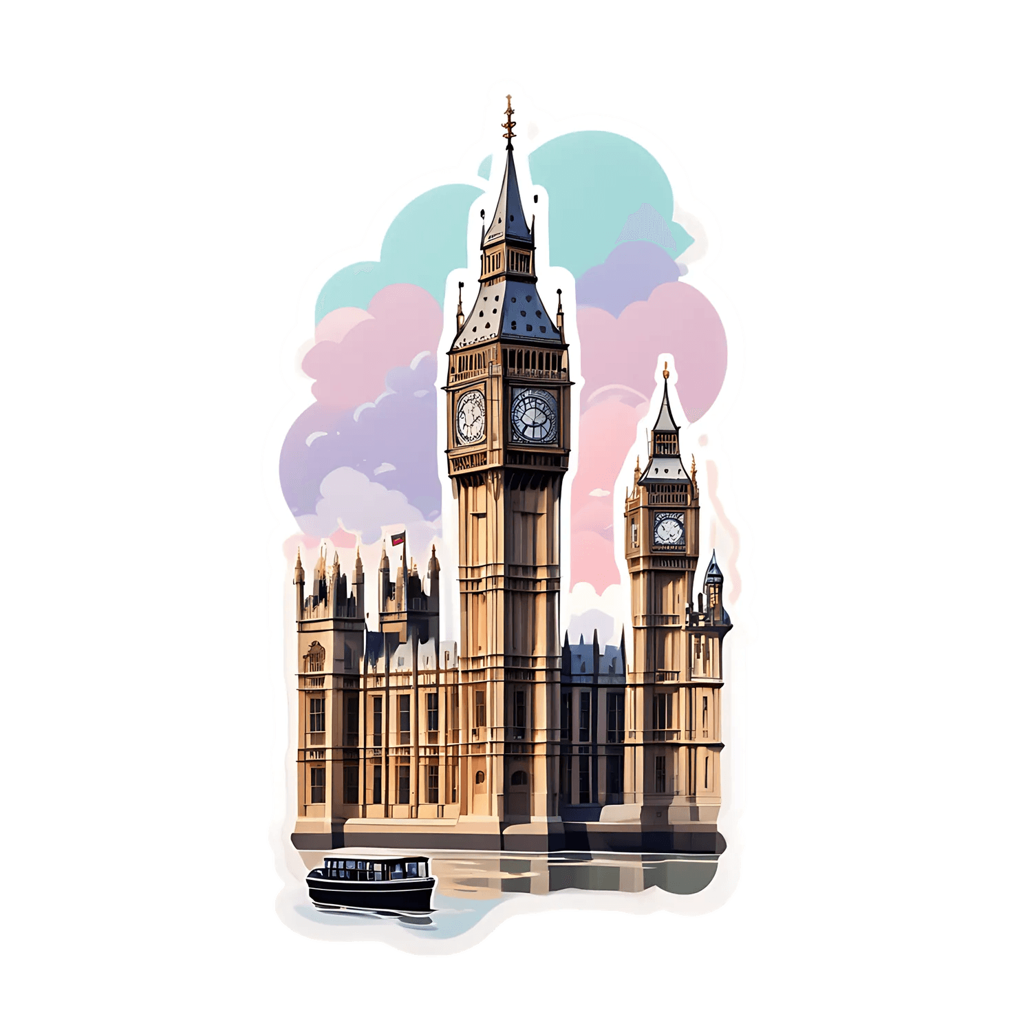 Big Ben London Skyline - Sticker - Heat Press Transfer