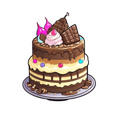 Birthday Cake Sticker - Decadent Dessert - Heat Press Transfer
